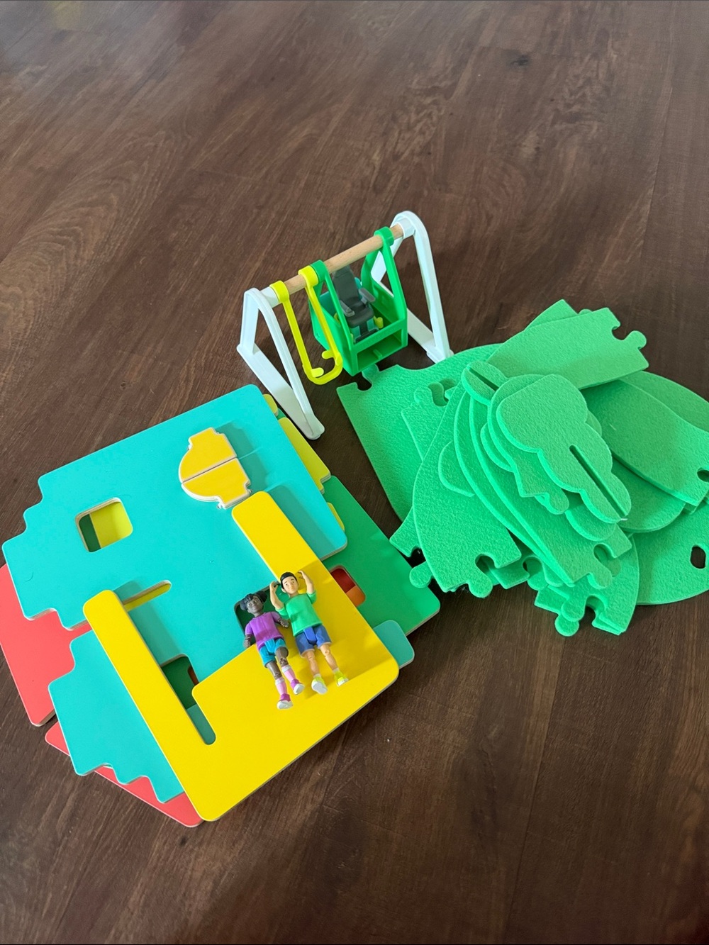 Kids Foam Learning Playset with Green, Yellow, Teal Pieces - Educational Toy